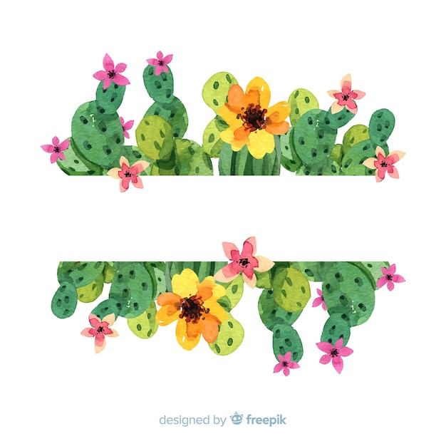 Free Vector | Cactus banner template