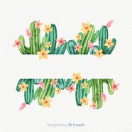 Free Vector Cactus Banner Template