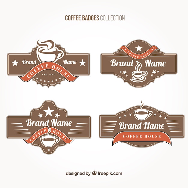 Download Free Download Free Cafe Badges In Vintage Style Vector Freepik Use our free logo maker to create a logo and build your brand. Put your logo on business cards, promotional products, or your website for brand visibility.