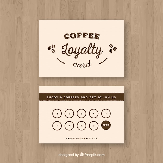 Free Vector | Cafe loyalty card template with elegant style