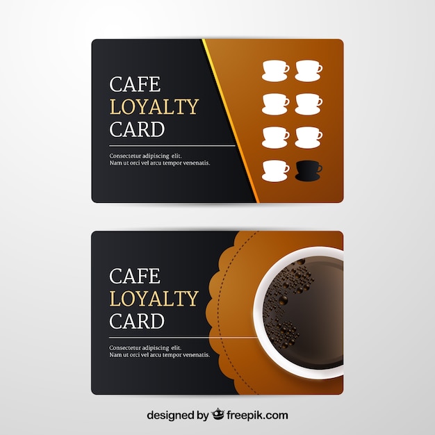 Cafe loyalty card template | Free Vector