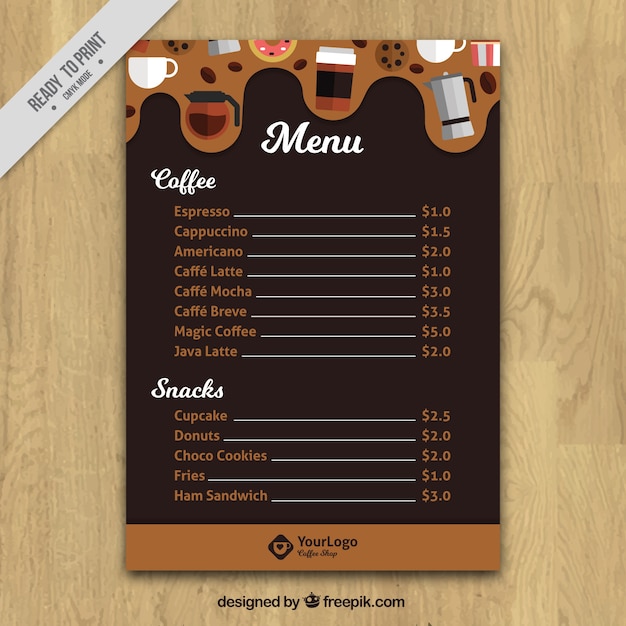 Free Vector | Cafe menu template