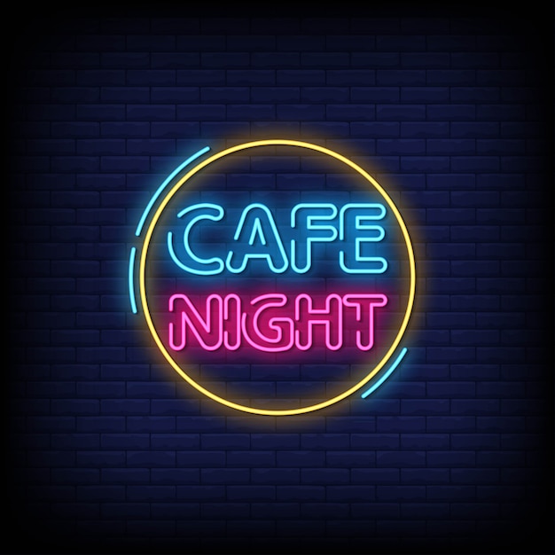 Premium Vector Cafe Night Neon Signs Style Text