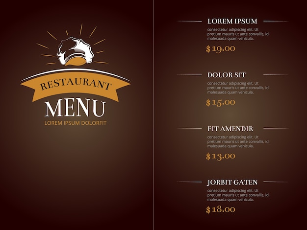 Download Cafe restaurant menu template identity vector mockup ...