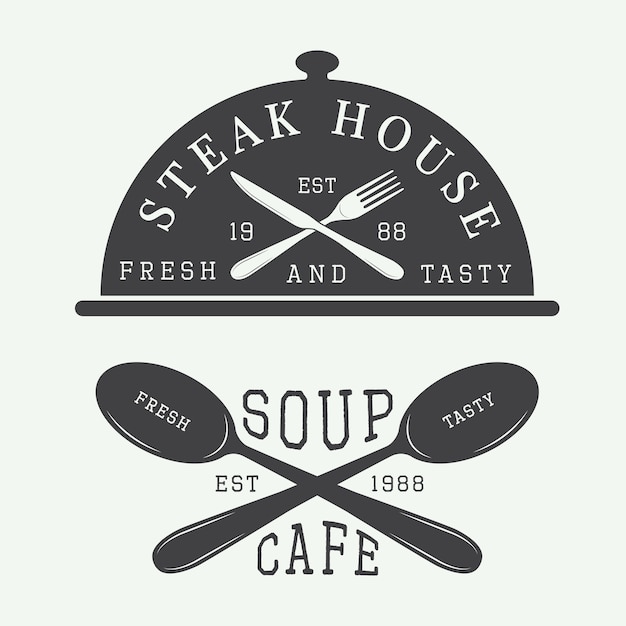 Download Free Cafe And Steak House Logo Premium Vector Use our free logo maker to create a logo and build your brand. Put your logo on business cards, promotional products, or your website for brand visibility.