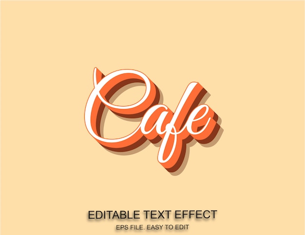 Premium Vector | Cafe text effect editable