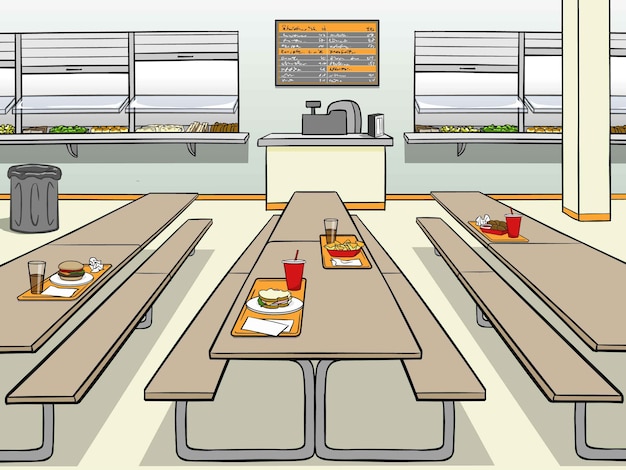 premium-vector-cafeteria