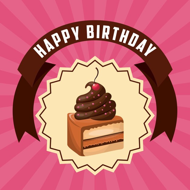 Cake icon. happy birthday design. vector graphic ...