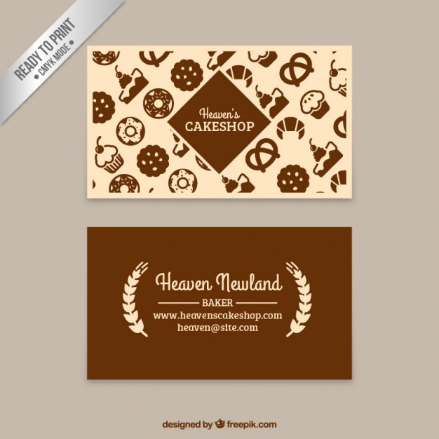 free template for cake maker business card