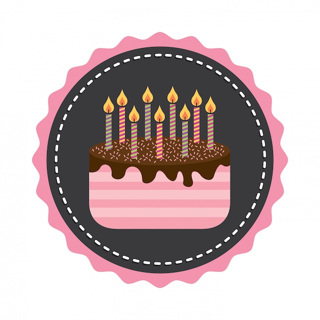 Cake sticker Vector Free Download