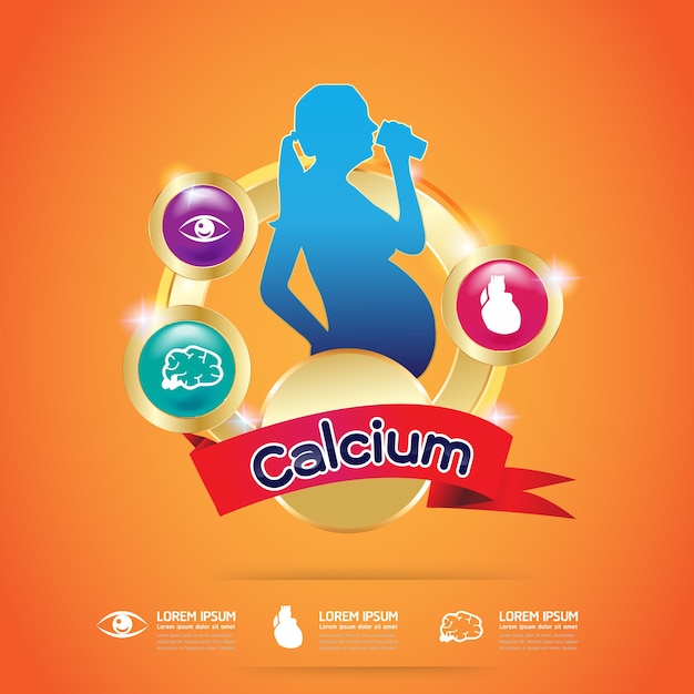 Premium Vector | Calcium logo for kids omega 3