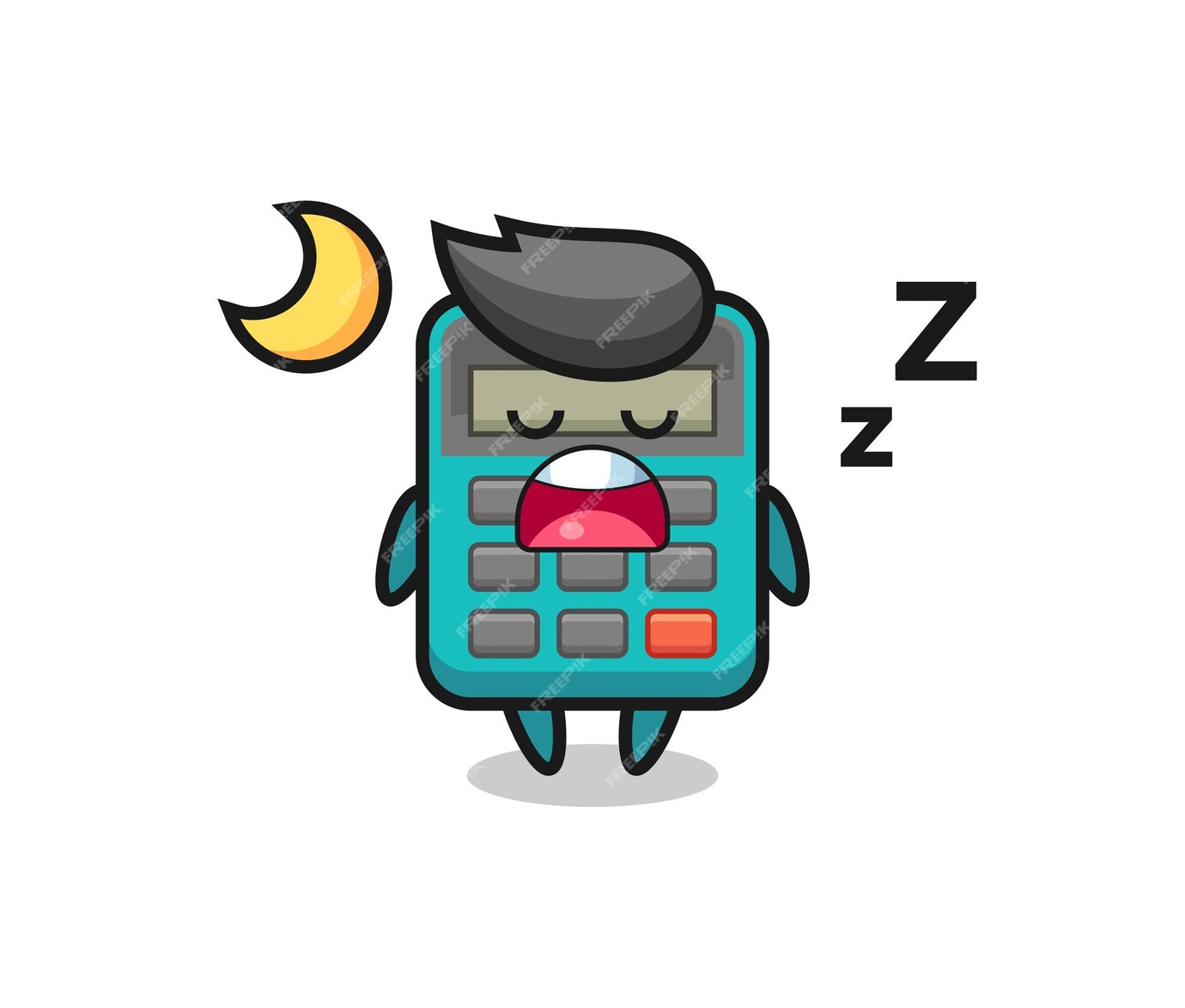 premium-vector-calculator-character-illustration-sleeping-at-night