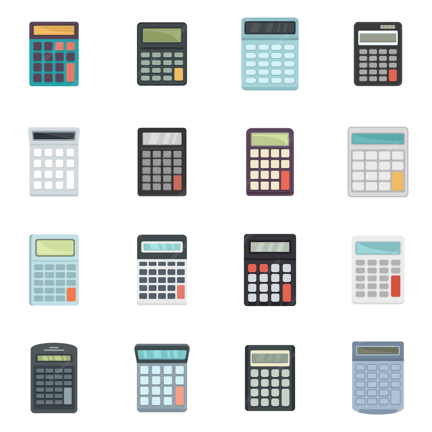 Premium Vector Calculator Icons Set Flat Set Of Calculator Vector