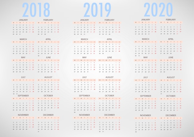 Premium Vector Calendar For 18 19 Simple Vector Template