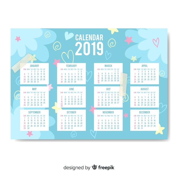 Free Vector | Calendar 2019