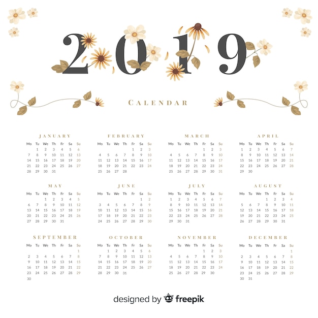 Calendar 2019 | Free Vector