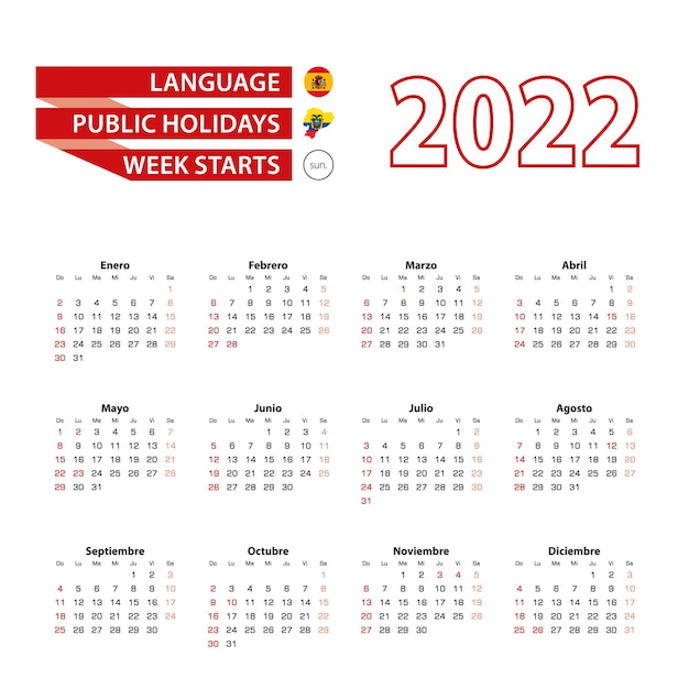 premium-vector-calendar-2022-in-spanish-language-with-public-holidays