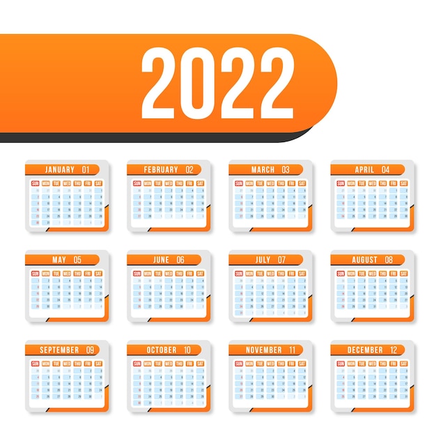 Premium Vector | Calendar For 2022 On White Background For Organization And Business