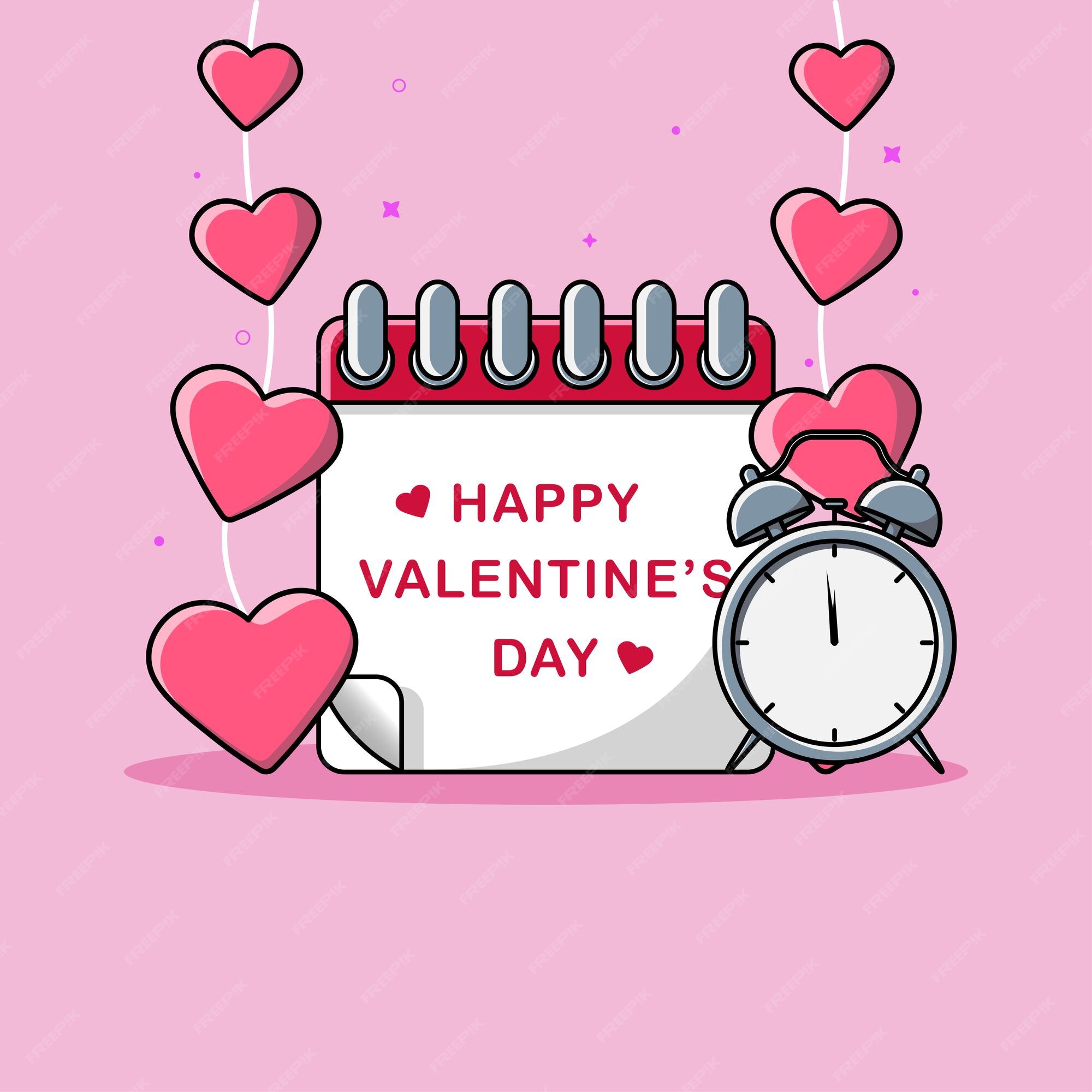 Premium Vector Calendar happy valentines day illustration