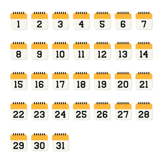 Calendar number  flat icon Premium Vector