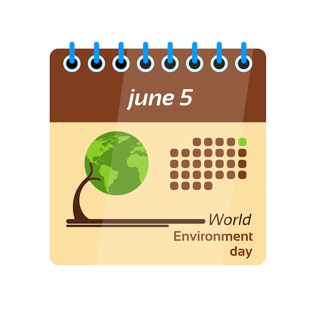 Premium Vector Calendar page world environment day