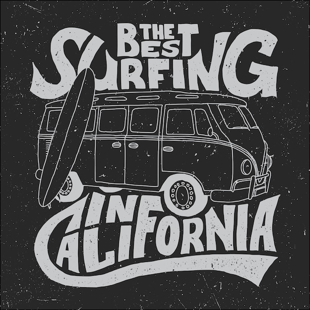 Free Vector | California best surfer poster