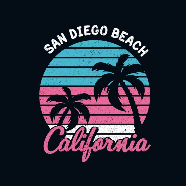 California illustration beach Vector | Premium Download