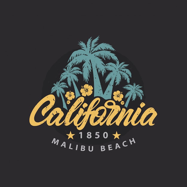 Premium Vector | California malibu beach logo