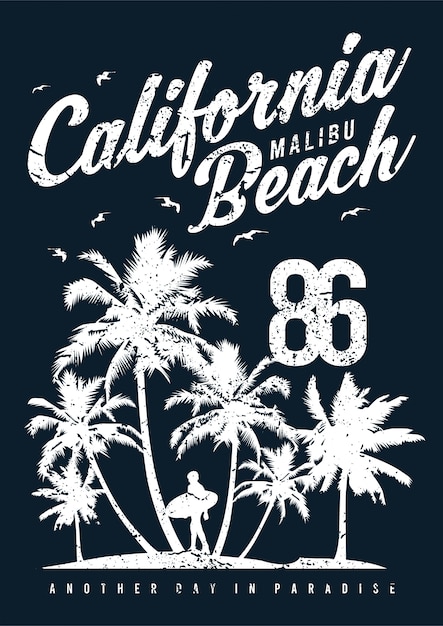 Download California malibu beach Vector | Premium Download