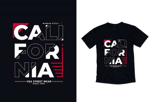 Premium Vector | California modern lettering t shirt