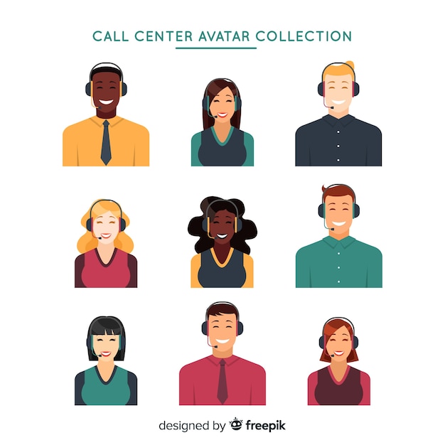 Download Call center avatar pack | Free Vector