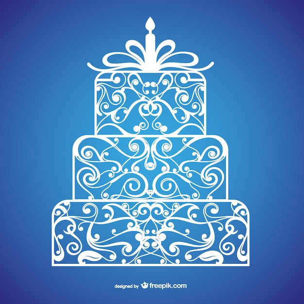 Download Calligraphic birthday cake Vector | Free Download