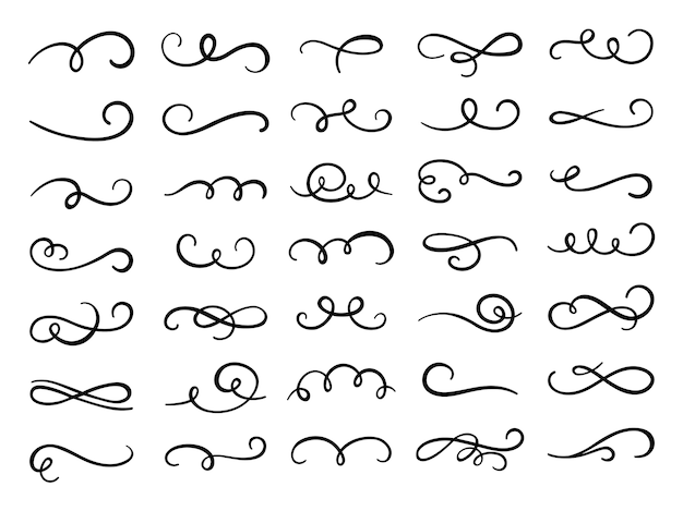 Download Free Vector | Calligraphic swirl flourish