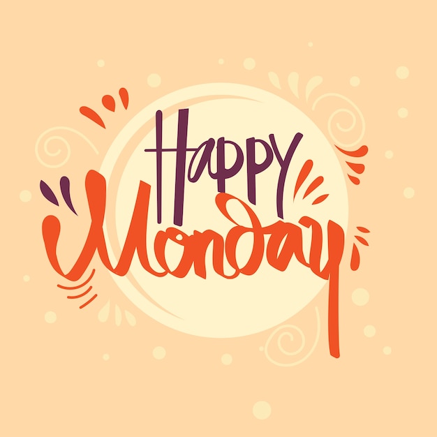 Premium Vector | Calligraphy art of happy monday typography