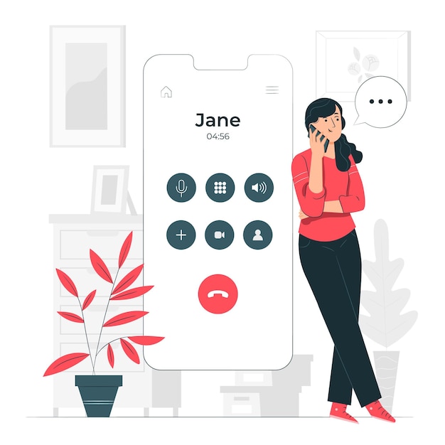 Calling concept illustration Free Vector