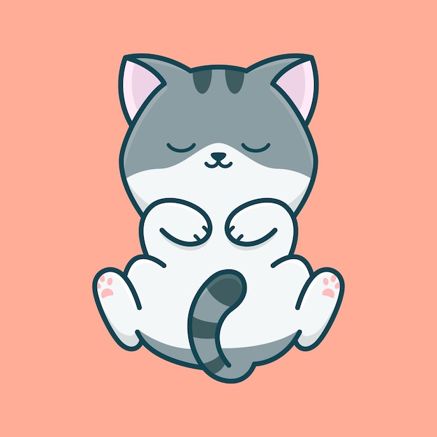 Premium Vector | Calm cute cat sleep cartoon