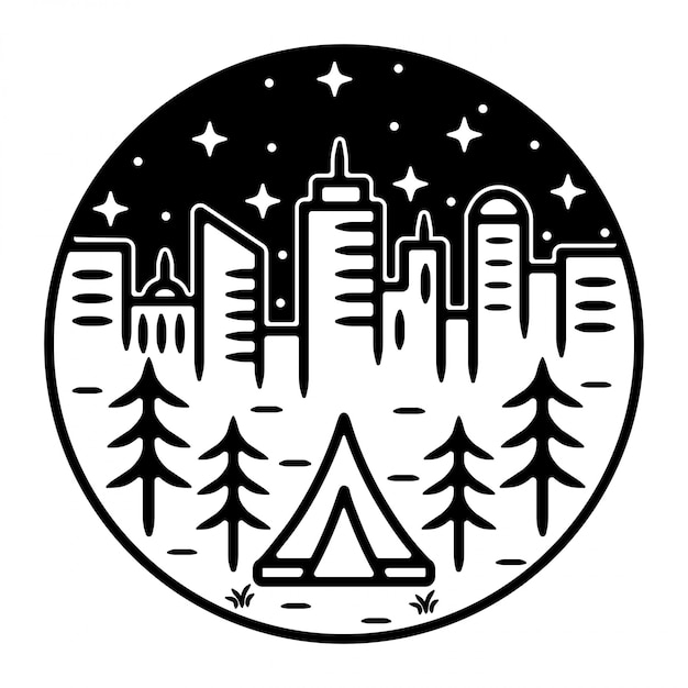 Download Free Camp In The City Monoline Outdoor Logo Design Premium Vector Use our free logo maker to create a logo and build your brand. Put your logo on business cards, promotional products, or your website for brand visibility.