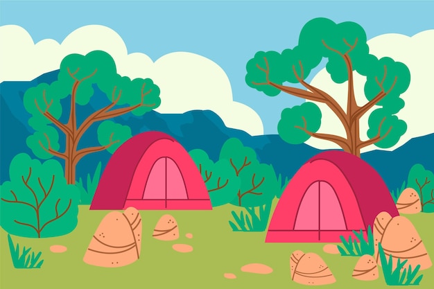 Free Vector | Camping area landscape