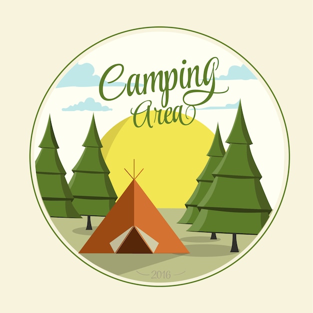 Camping area vector design