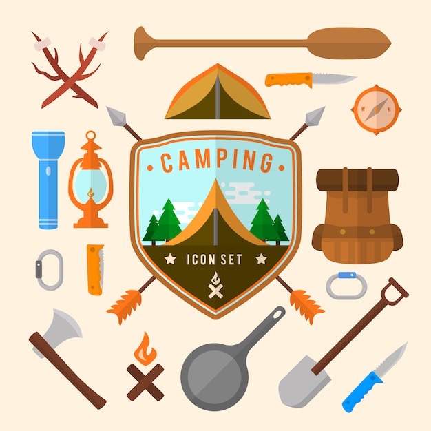 Camping elements collection