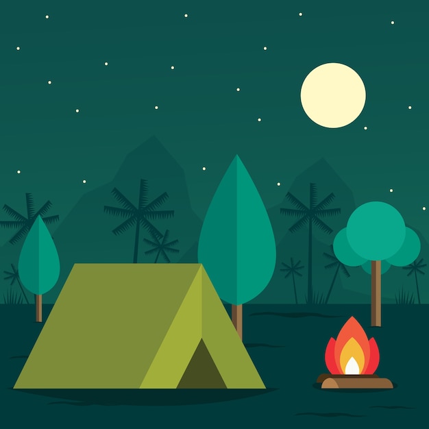 Download Camping illustration Vector | Premium Download