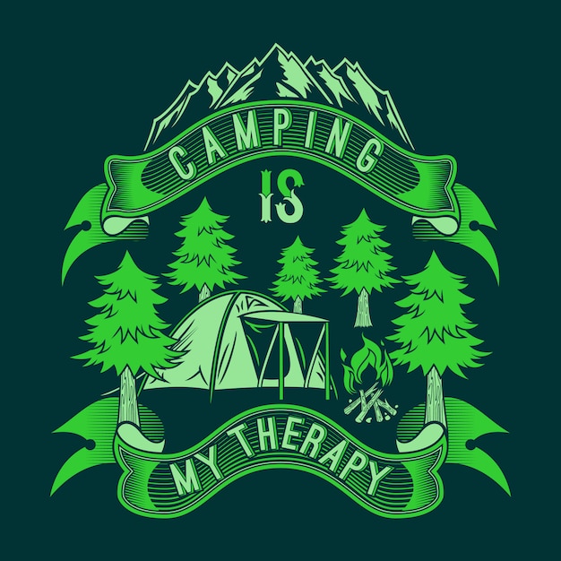 Download Camping is my therapy Vector | Premium Download