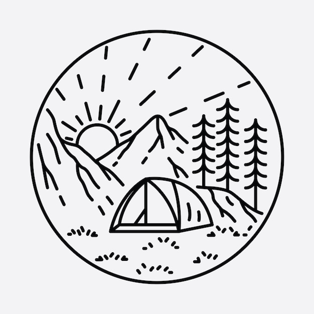 Download Premium Vector | Camping nature adventure wild line graphic illustration art t-shirt design