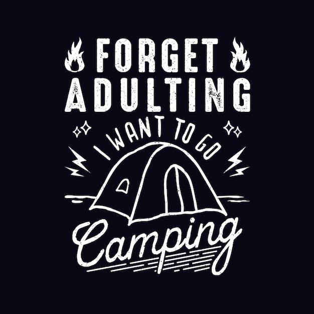 Download Camping quotes design Vector | Premium Download