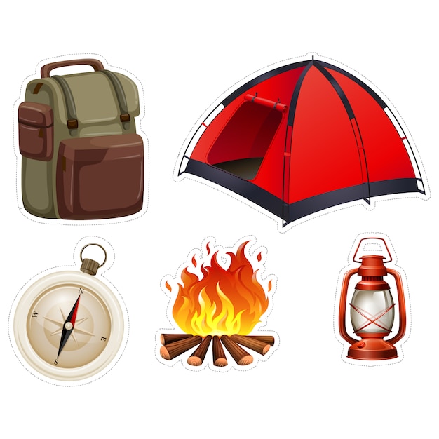 Camping stickers collection