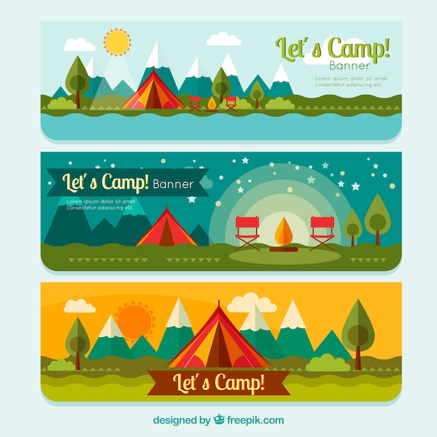 Camping tent banners pack