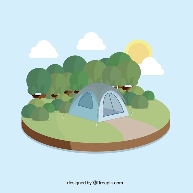 Camping tent in the nature