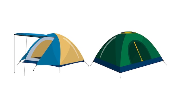 Download Camping tents isolated vector illustration | Premium Vector