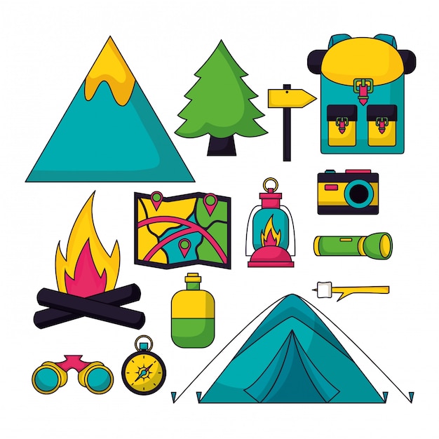 Download Camping trip in flat style Vector | Free Download