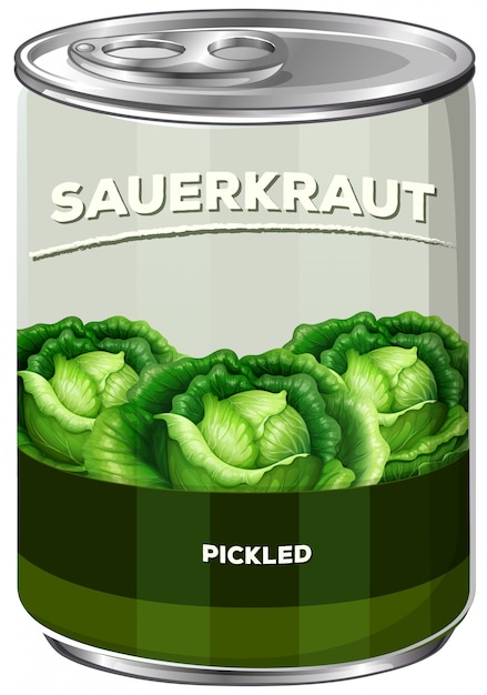 Free Vector A Can Of Sauerkraut